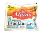Salchicha frankfurt  Alpino,paq. 500grs.